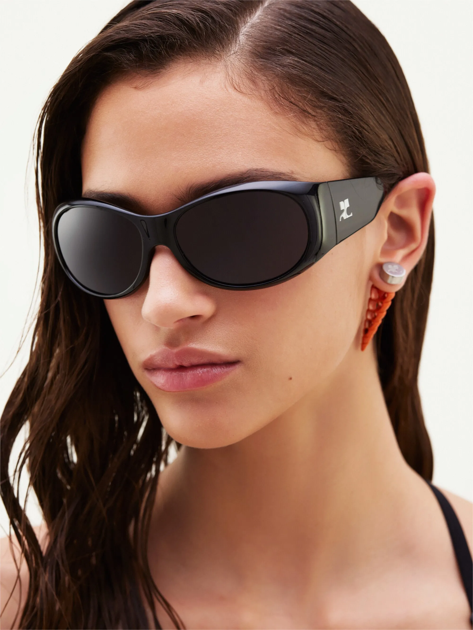 Courrges Earrings Perforated Sunset